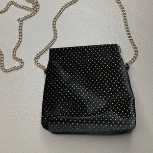 Old Navy Gold Chain Mini Crossbody Purse Black